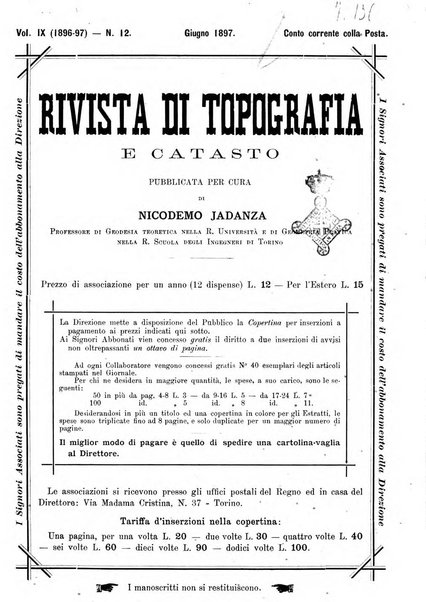 Rivista di topografia e catasto