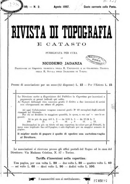 Rivista di topografia e catasto