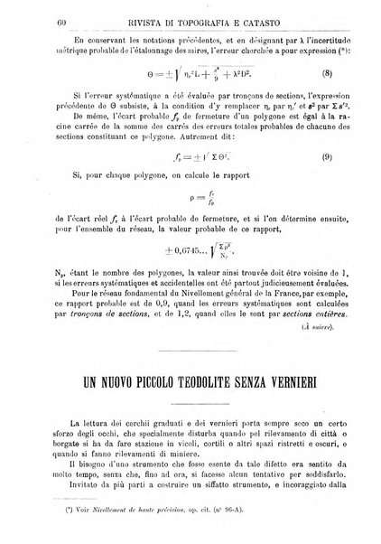 Rivista di topografia e catasto