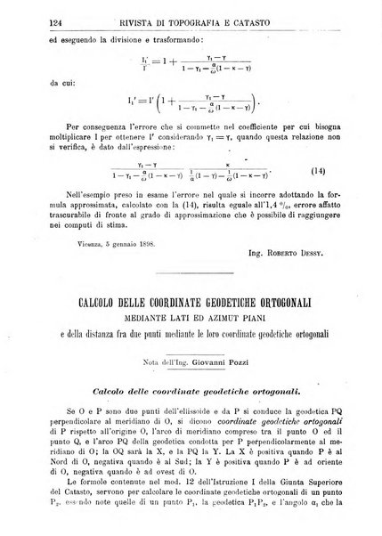 Rivista di topografia e catasto