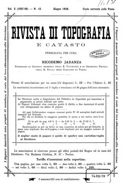 Rivista di topografia e catasto