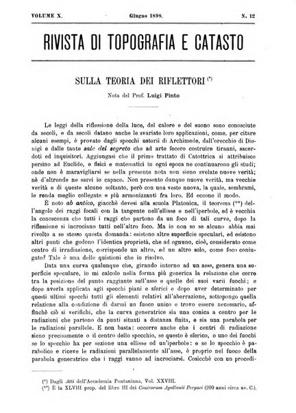 Rivista di topografia e catasto