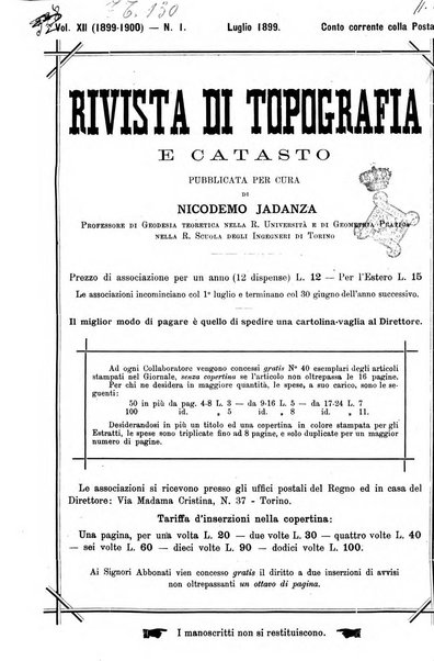 Rivista di topografia e catasto