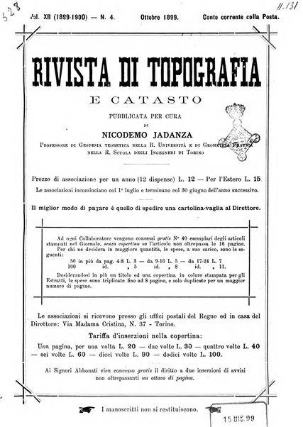 Rivista di topografia e catasto