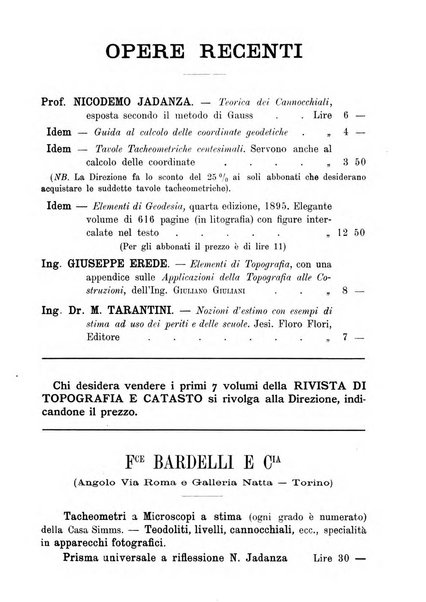 Rivista di topografia e catasto