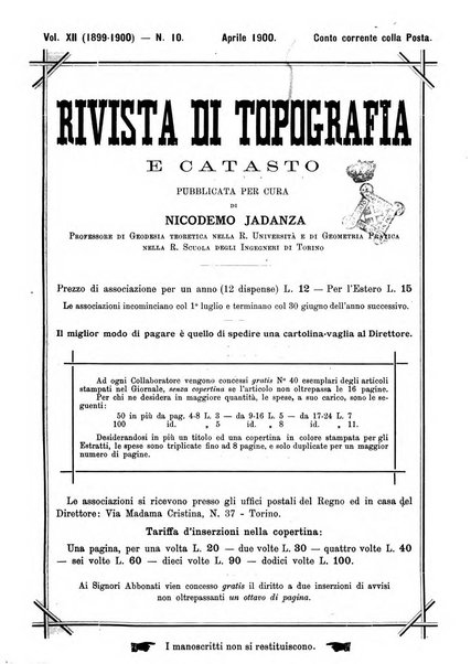 Rivista di topografia e catasto