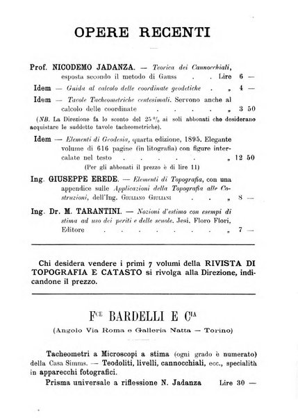 Rivista di topografia e catasto