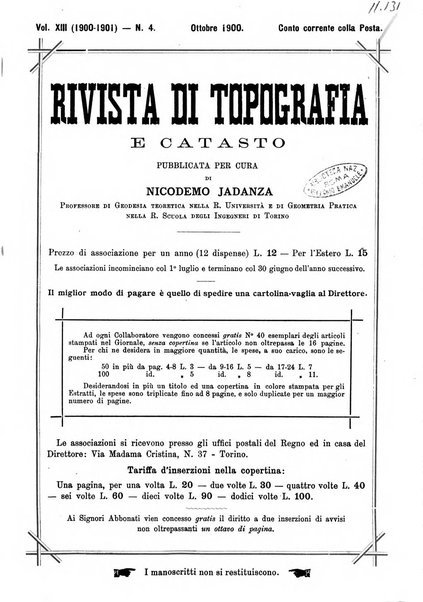 Rivista di topografia e catasto