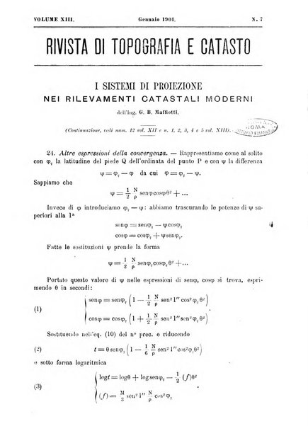 Rivista di topografia e catasto