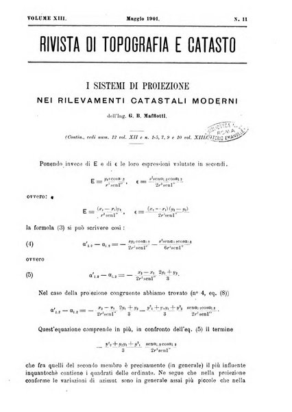 Rivista di topografia e catasto