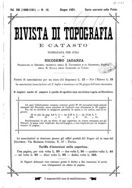 Rivista di topografia e catasto