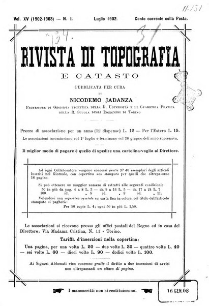 Rivista di topografia e catasto