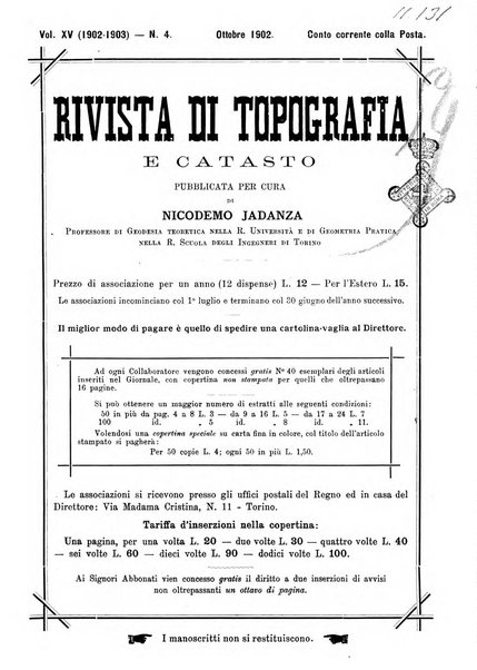 Rivista di topografia e catasto