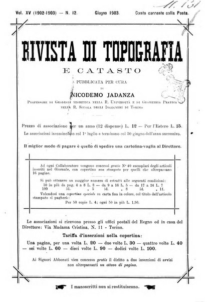 Rivista di topografia e catasto