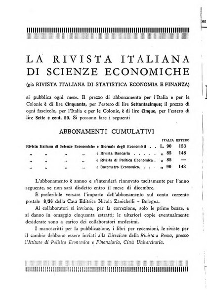 Rivista italiana di scienze economiche