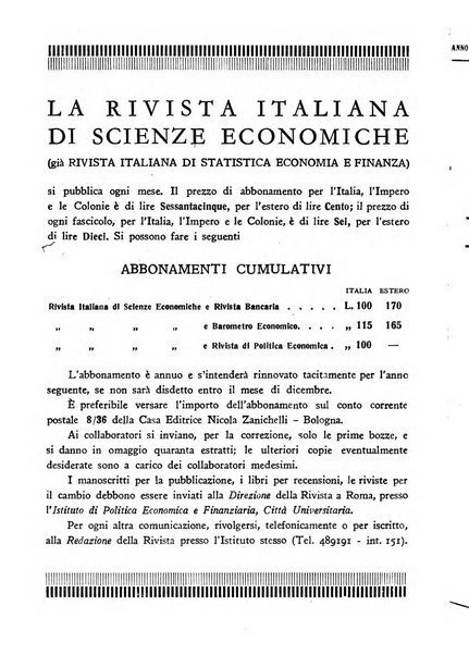 Rivista italiana di scienze economiche