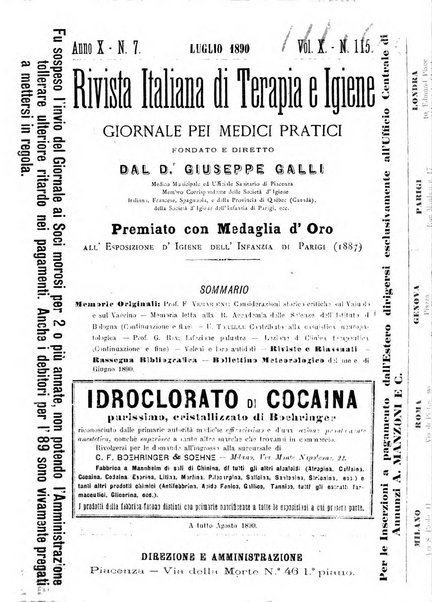 Rivista italiana di terapia e igiene giornale per i medici pratici