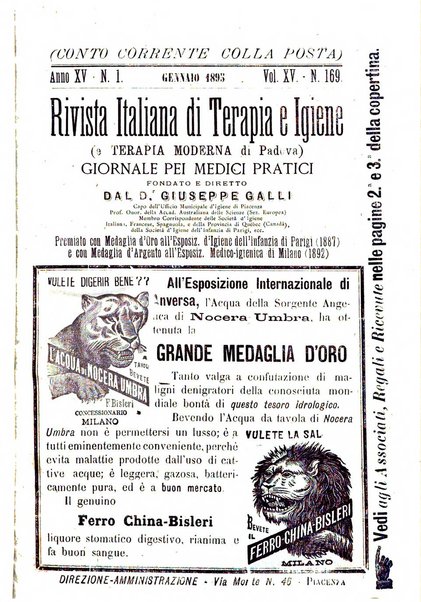 Rivista italiana di terapia e igiene giornale per i medici pratici