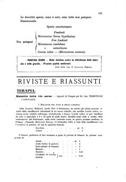 Rivista italiana di terapia e igiene giornale per i medici pratici