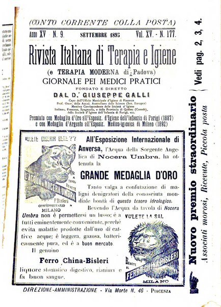 Rivista italiana di terapia e igiene giornale per i medici pratici