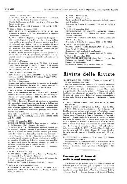 Rivista italiana essenze, profumi, piante officinali, olii vegetali, saponi organo di propaganda del gruppo produttori materie aromatiche della Federazione nazionale fascista degli industriali dei prodotti chimici