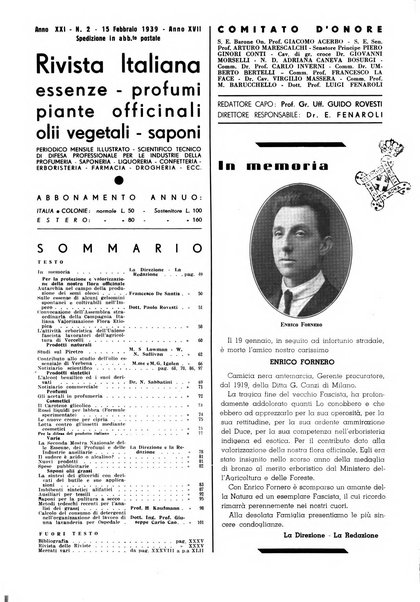 Rivista italiana essenze, profumi, piante officinali, olii vegetali, saponi organo di propaganda del gruppo produttori materie aromatiche della Federazione nazionale fascista degli industriali dei prodotti chimici