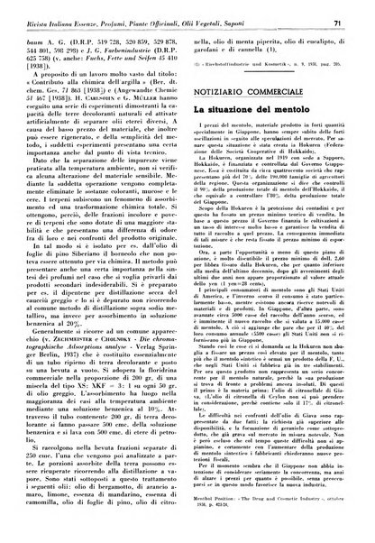 Rivista italiana essenze, profumi, piante officinali, olii vegetali, saponi organo di propaganda del gruppo produttori materie aromatiche della Federazione nazionale fascista degli industriali dei prodotti chimici