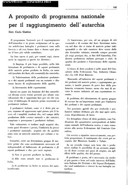 Rivista italiana essenze, profumi, piante officinali, olii vegetali, saponi organo di propaganda del gruppo produttori materie aromatiche della Federazione nazionale fascista degli industriali dei prodotti chimici