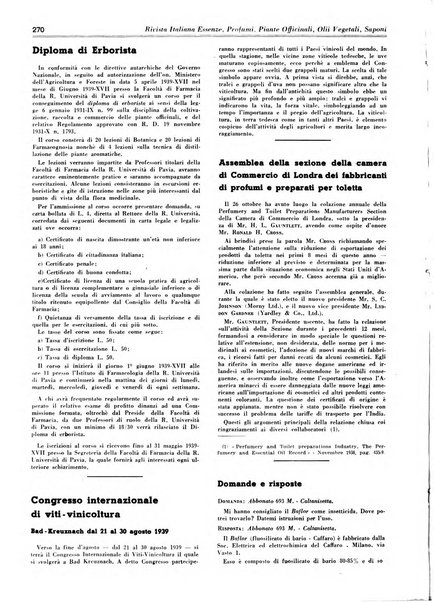 Rivista italiana essenze, profumi, piante officinali, olii vegetali, saponi organo di propaganda del gruppo produttori materie aromatiche della Federazione nazionale fascista degli industriali dei prodotti chimici