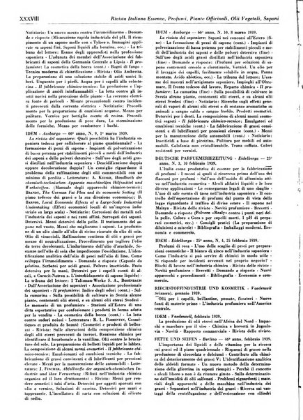 Rivista italiana essenze, profumi, piante officinali, olii vegetali, saponi organo di propaganda del gruppo produttori materie aromatiche della Federazione nazionale fascista degli industriali dei prodotti chimici