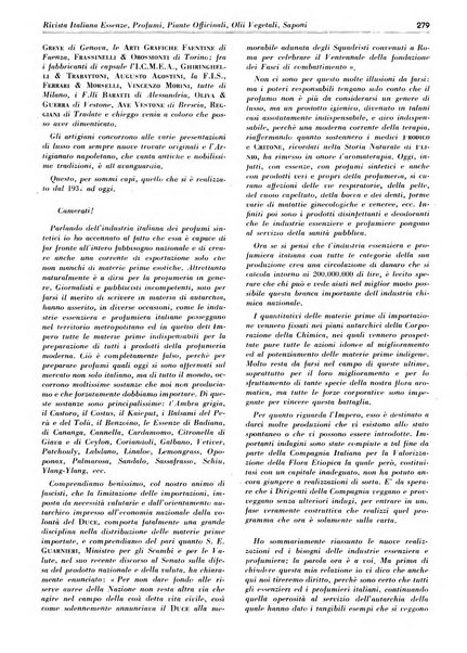 Rivista italiana essenze, profumi, piante officinali, olii vegetali, saponi organo di propaganda del gruppo produttori materie aromatiche della Federazione nazionale fascista degli industriali dei prodotti chimici