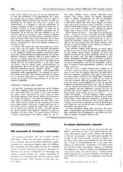 Rivista italiana essenze, profumi, piante officinali, olii vegetali, saponi organo di propaganda del gruppo produttori materie aromatiche della Federazione nazionale fascista degli industriali dei prodotti chimici