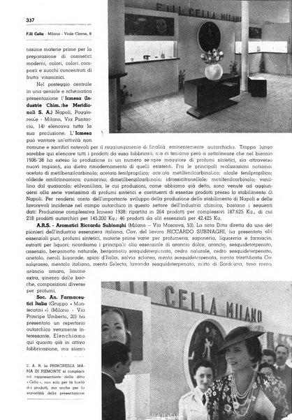 Rivista italiana essenze, profumi, piante officinali, olii vegetali, saponi organo di propaganda del gruppo produttori materie aromatiche della Federazione nazionale fascista degli industriali dei prodotti chimici