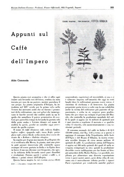 Rivista italiana essenze, profumi, piante officinali, olii vegetali, saponi organo di propaganda del gruppo produttori materie aromatiche della Federazione nazionale fascista degli industriali dei prodotti chimici