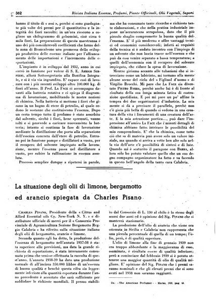 Rivista italiana essenze, profumi, piante officinali, olii vegetali, saponi organo di propaganda del gruppo produttori materie aromatiche della Federazione nazionale fascista degli industriali dei prodotti chimici