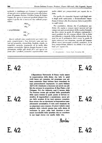 Rivista italiana essenze, profumi, piante officinali, olii vegetali, saponi organo di propaganda del gruppo produttori materie aromatiche della Federazione nazionale fascista degli industriali dei prodotti chimici