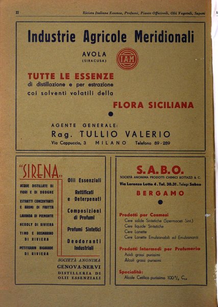 Rivista italiana essenze, profumi, piante officinali, olii vegetali, saponi organo di propaganda del gruppo produttori materie aromatiche della Federazione nazionale fascista degli industriali dei prodotti chimici