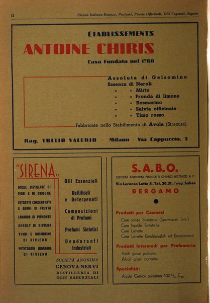 Rivista italiana essenze, profumi, piante officinali, olii vegetali, saponi organo di propaganda del gruppo produttori materie aromatiche della Federazione nazionale fascista degli industriali dei prodotti chimici