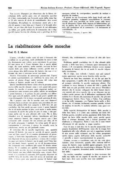 Rivista italiana essenze, profumi, piante officinali, olii vegetali, saponi organo di propaganda del gruppo produttori materie aromatiche della Federazione nazionale fascista degli industriali dei prodotti chimici