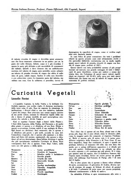 Rivista italiana essenze, profumi, piante officinali, olii vegetali, saponi organo di propaganda del gruppo produttori materie aromatiche della Federazione nazionale fascista degli industriali dei prodotti chimici