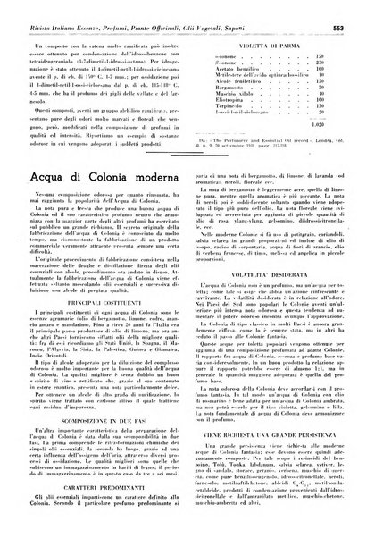 Rivista italiana essenze, profumi, piante officinali, olii vegetali, saponi organo di propaganda del gruppo produttori materie aromatiche della Federazione nazionale fascista degli industriali dei prodotti chimici