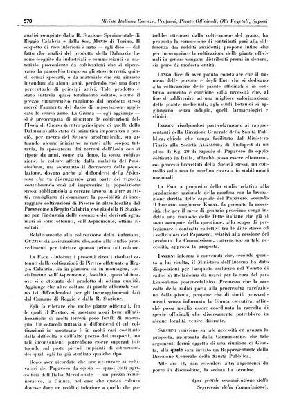 Rivista italiana essenze, profumi, piante officinali, olii vegetali, saponi organo di propaganda del gruppo produttori materie aromatiche della Federazione nazionale fascista degli industriali dei prodotti chimici