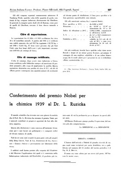 Rivista italiana essenze, profumi, piante officinali, olii vegetali, saponi organo di propaganda del gruppo produttori materie aromatiche della Federazione nazionale fascista degli industriali dei prodotti chimici