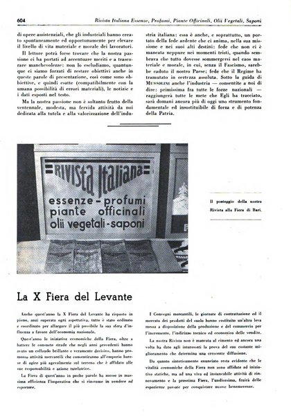 Rivista italiana essenze, profumi, piante officinali, olii vegetali, saponi organo di propaganda del gruppo produttori materie aromatiche della Federazione nazionale fascista degli industriali dei prodotti chimici