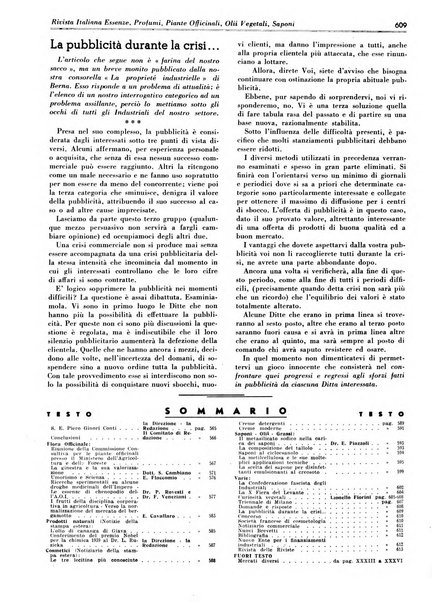 Rivista italiana essenze, profumi, piante officinali, olii vegetali, saponi organo di propaganda del gruppo produttori materie aromatiche della Federazione nazionale fascista degli industriali dei prodotti chimici