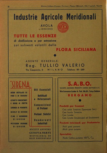 Rivista italiana essenze, profumi, piante officinali, olii vegetali, saponi organo di propaganda del gruppo produttori materie aromatiche della Federazione nazionale fascista degli industriali dei prodotti chimici