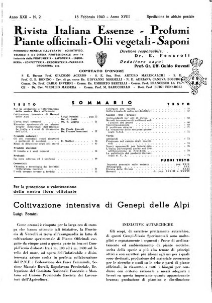 Rivista italiana essenze, profumi, piante officinali, olii vegetali, saponi organo di propaganda del gruppo produttori materie aromatiche della Federazione nazionale fascista degli industriali dei prodotti chimici