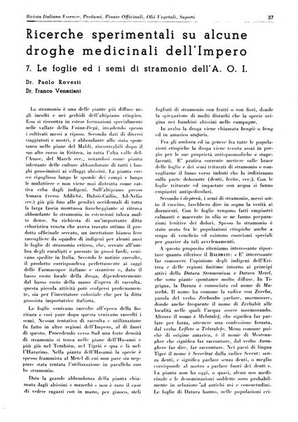 Rivista italiana essenze, profumi, piante officinali, olii vegetali, saponi organo di propaganda del gruppo produttori materie aromatiche della Federazione nazionale fascista degli industriali dei prodotti chimici