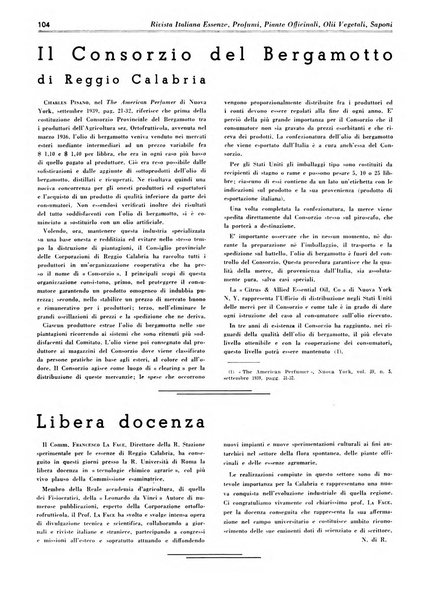 Rivista italiana essenze, profumi, piante officinali, olii vegetali, saponi organo di propaganda del gruppo produttori materie aromatiche della Federazione nazionale fascista degli industriali dei prodotti chimici