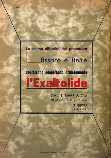 Rivista italiana essenze, profumi, piante officinali, olii vegetali, saponi organo di propaganda del gruppo produttori materie aromatiche della Federazione nazionale fascista degli industriali dei prodotti chimici